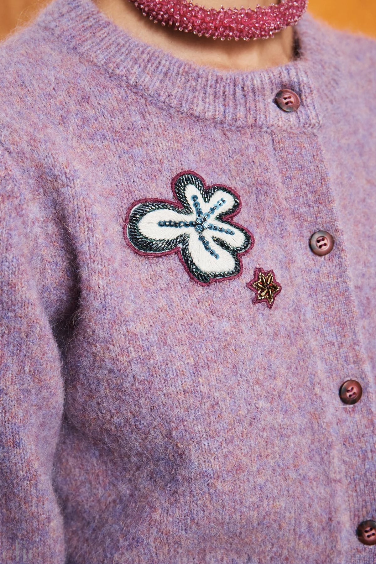 Reggie cropped Cardigan in Liliac, from Alemias