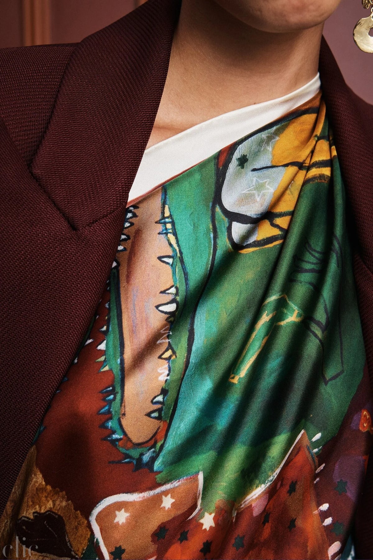 Mlak Silk Scarf, from Alemais