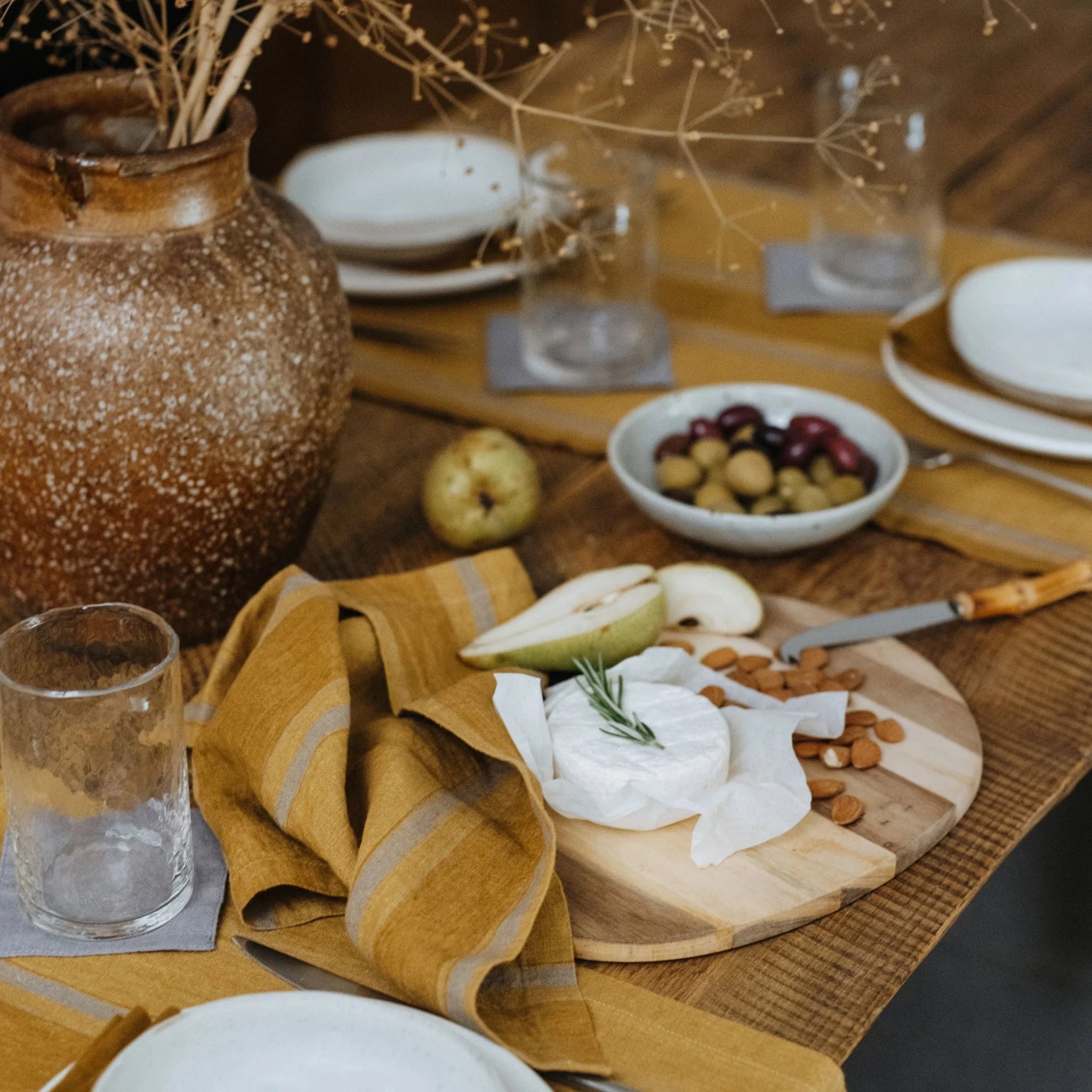 Amber and Bronze Stripe Napkin set of 2, from Linen Tales