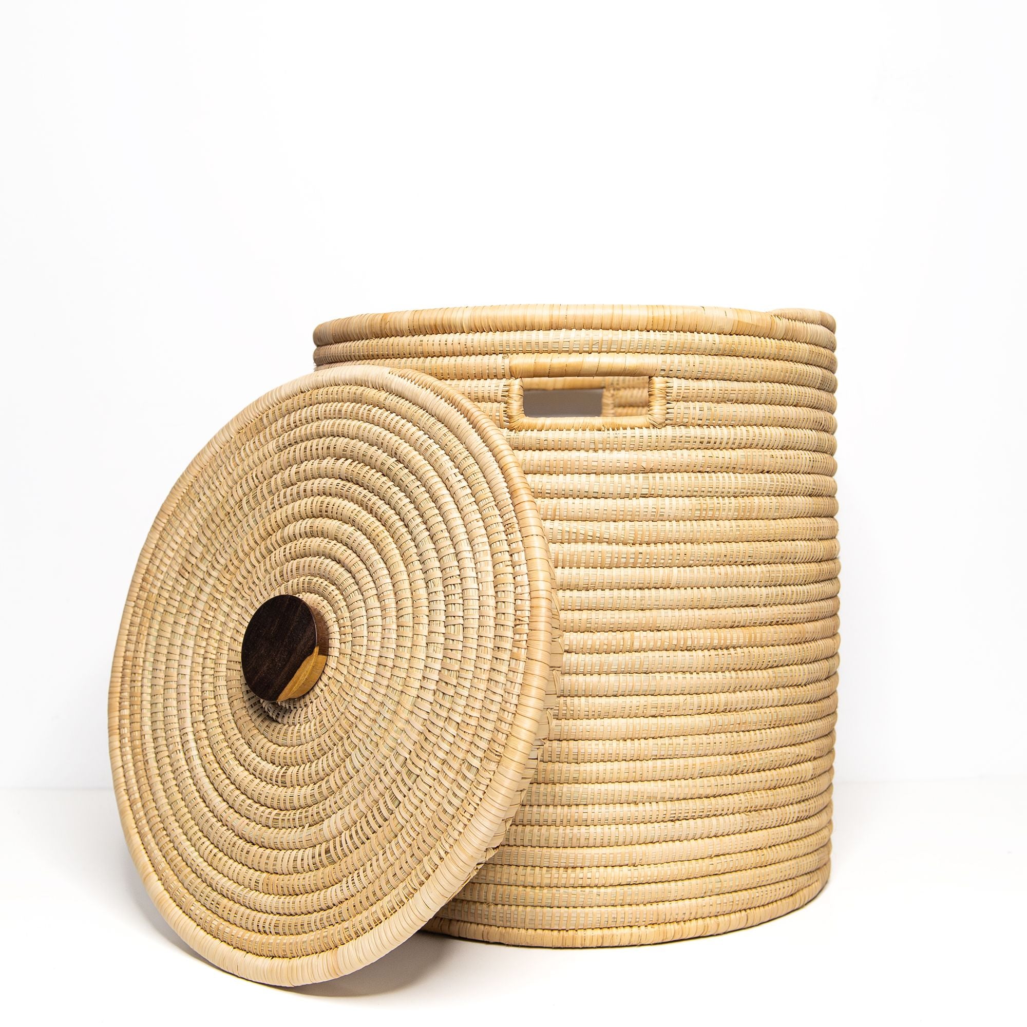 Medium Malawi Basket with Natural Wooden Handle