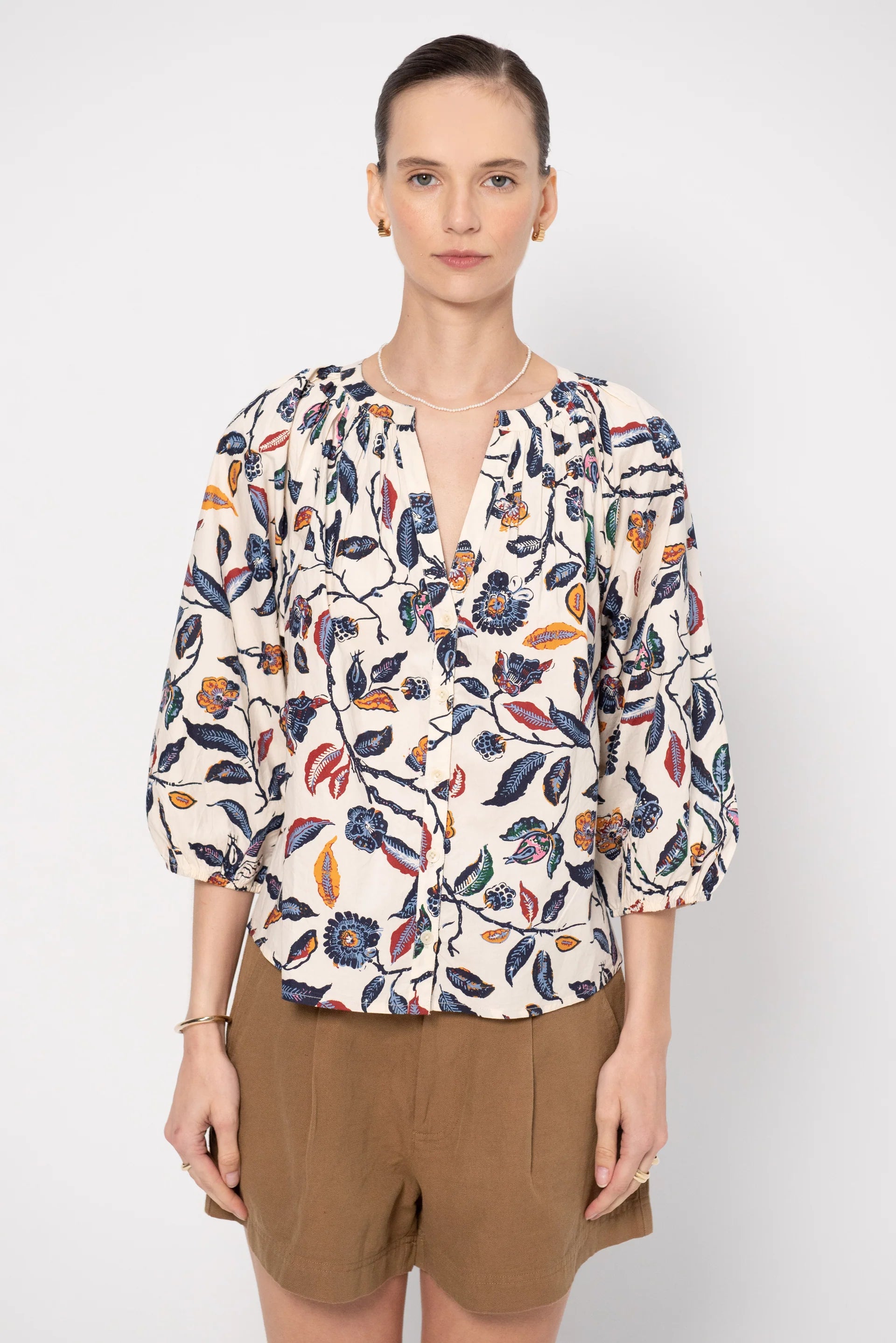 Mitte Top in Garden Floral Cream, from Apiece Apart