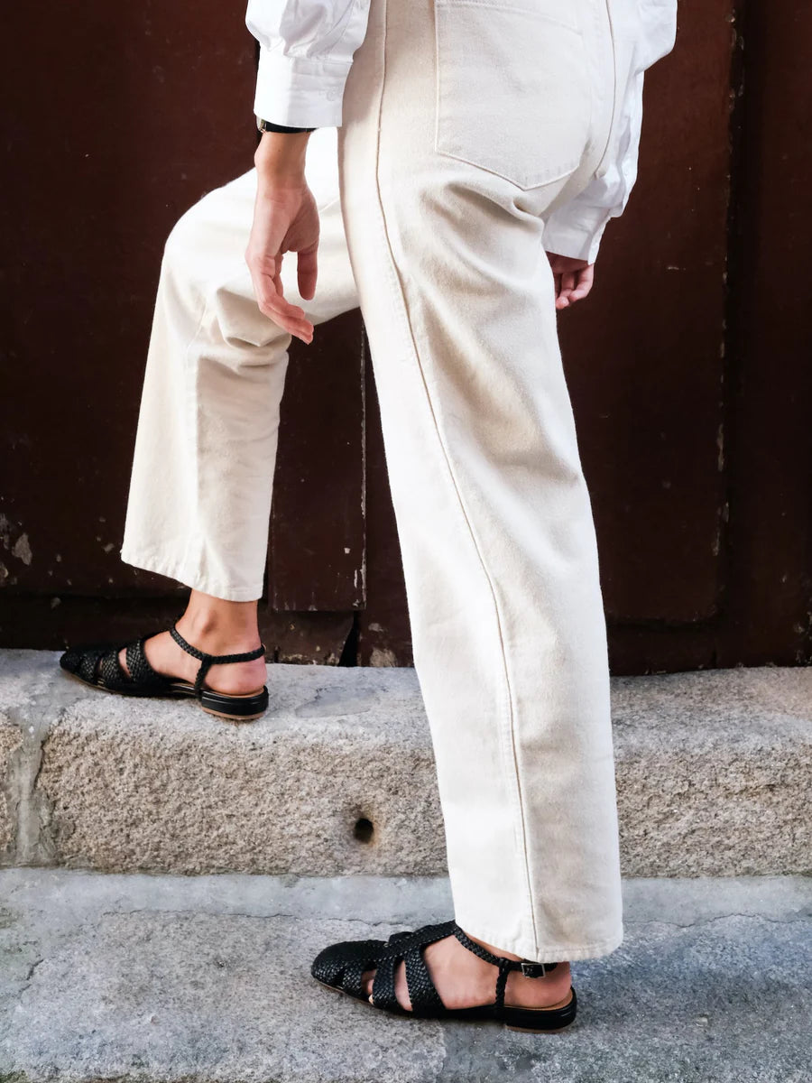 Arlo Woven Leather Sandals in Black, from LoQ