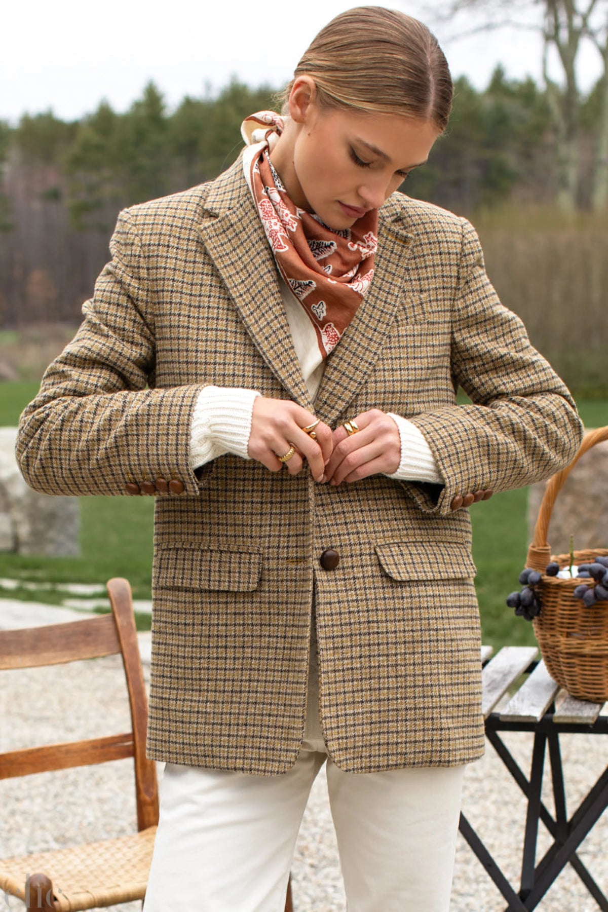 Atelier Blazer in Butterscotch Plaid, from Emerson Fry