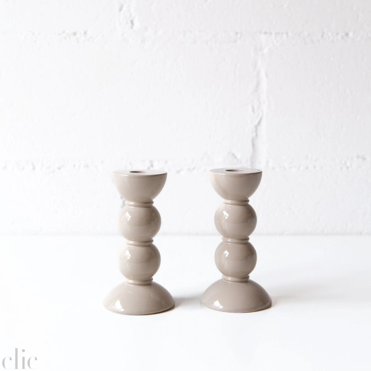 Bobbin Candle Stick Holder 5.5" in Cappucino