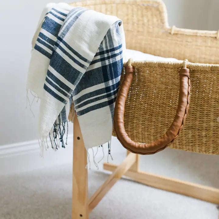 Cabin Hatch Throw Blanket in Navy, from Creative Women