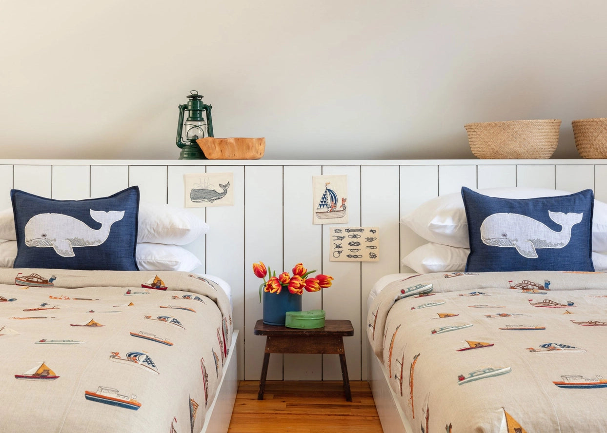 Whale Appliqué Pillow, from Coral & Tusk