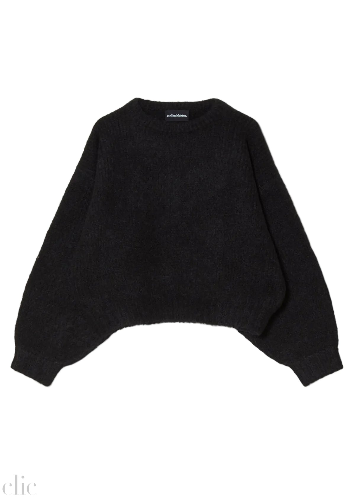 Balloon Sleeve Sweater in Black, from Atelier Delphine