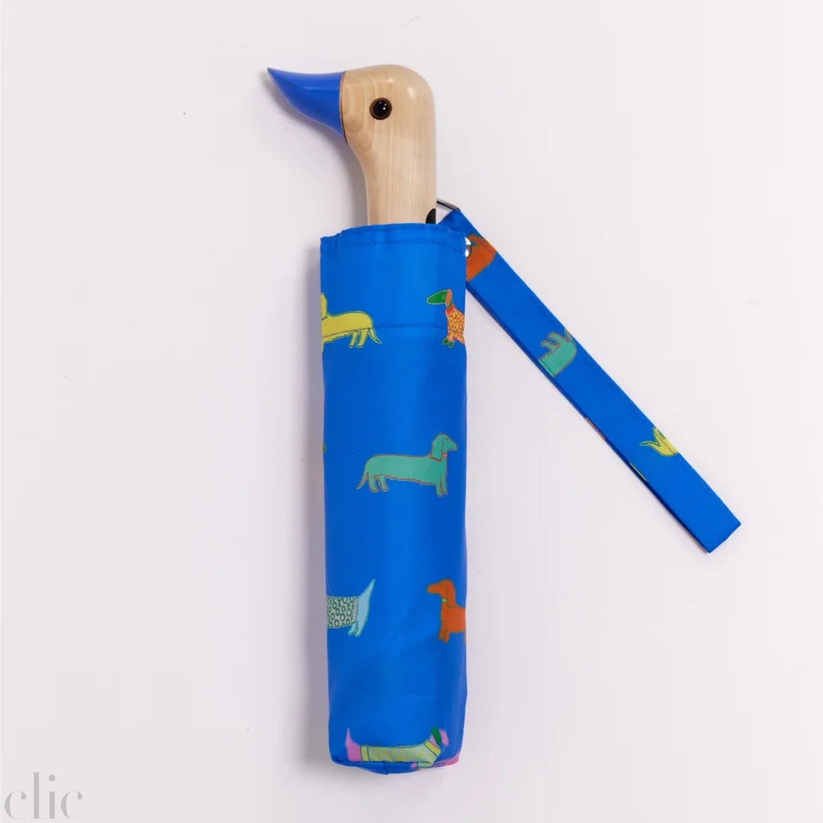 Dachshund Dogs Compact Umbrella in Blue, from Original Duckhead