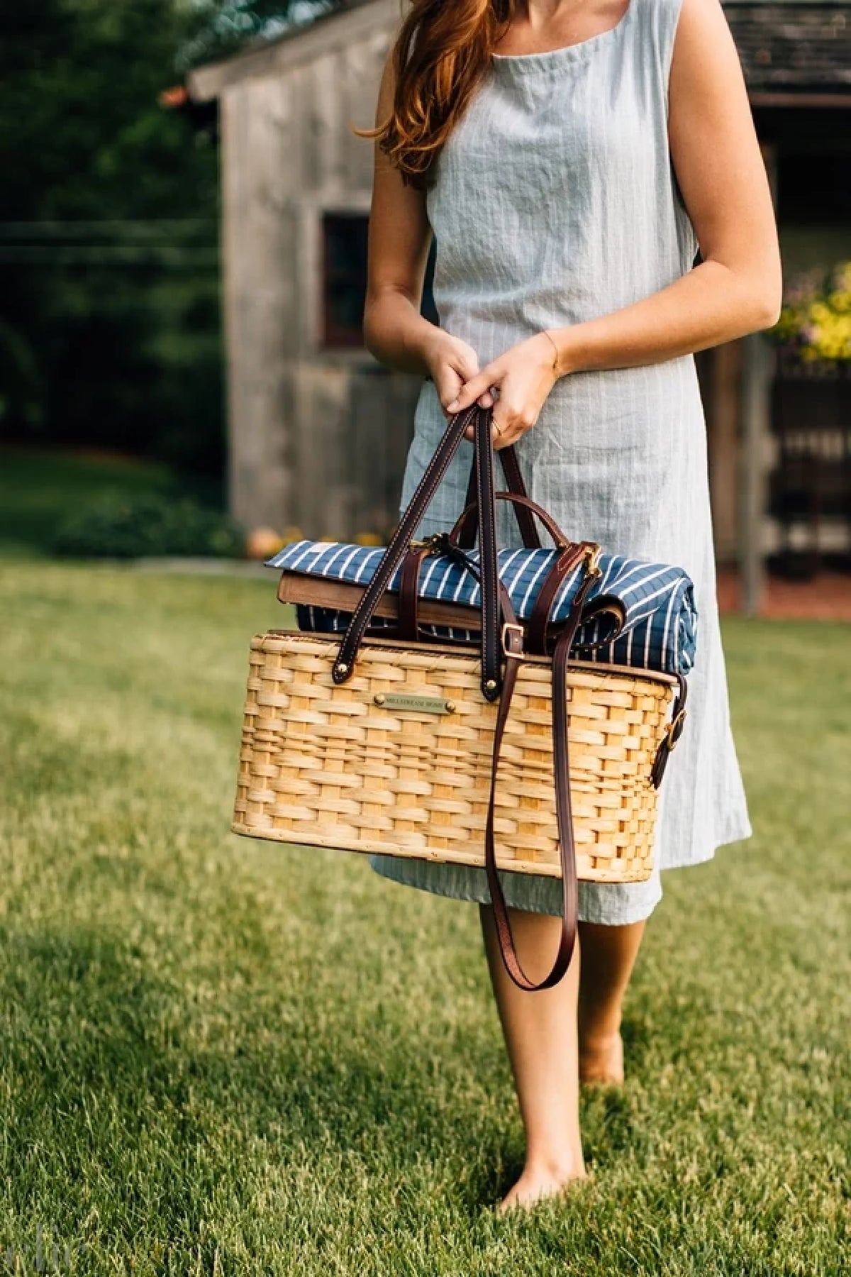 The Linda Sue Picnic Basket in Natural