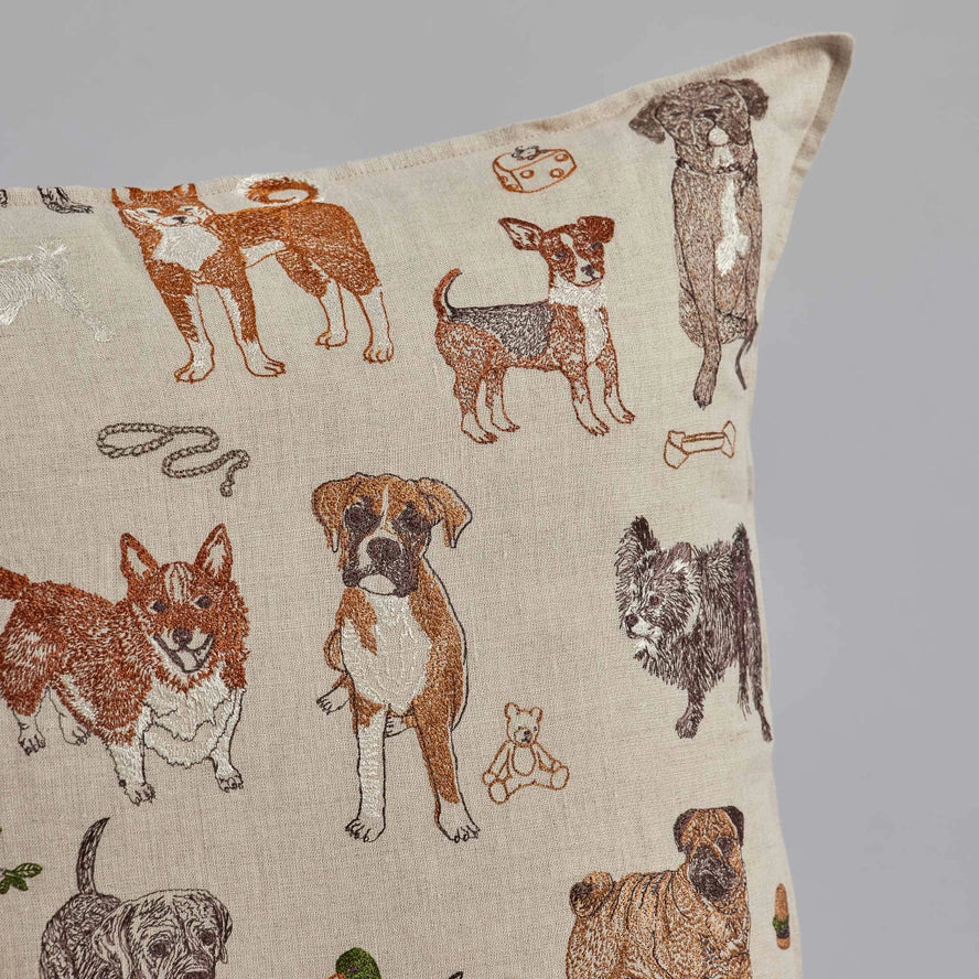Dogs and Toys Pillow, from Coral & Tusk