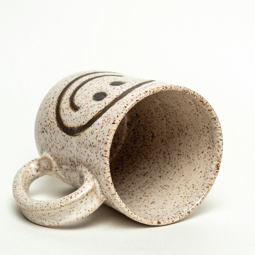 Ceramic Smiley Face Mug in White, from White Squirrel Clayworks