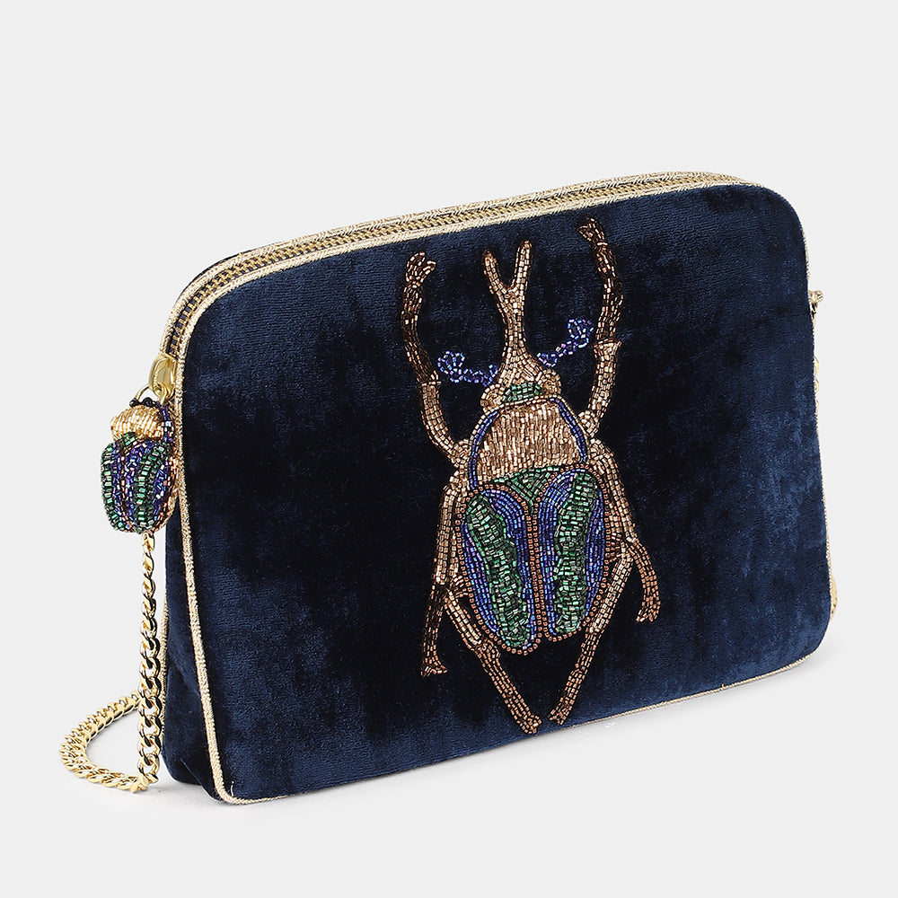 Beetle Sling Bag in Navy, from Olivia Dar