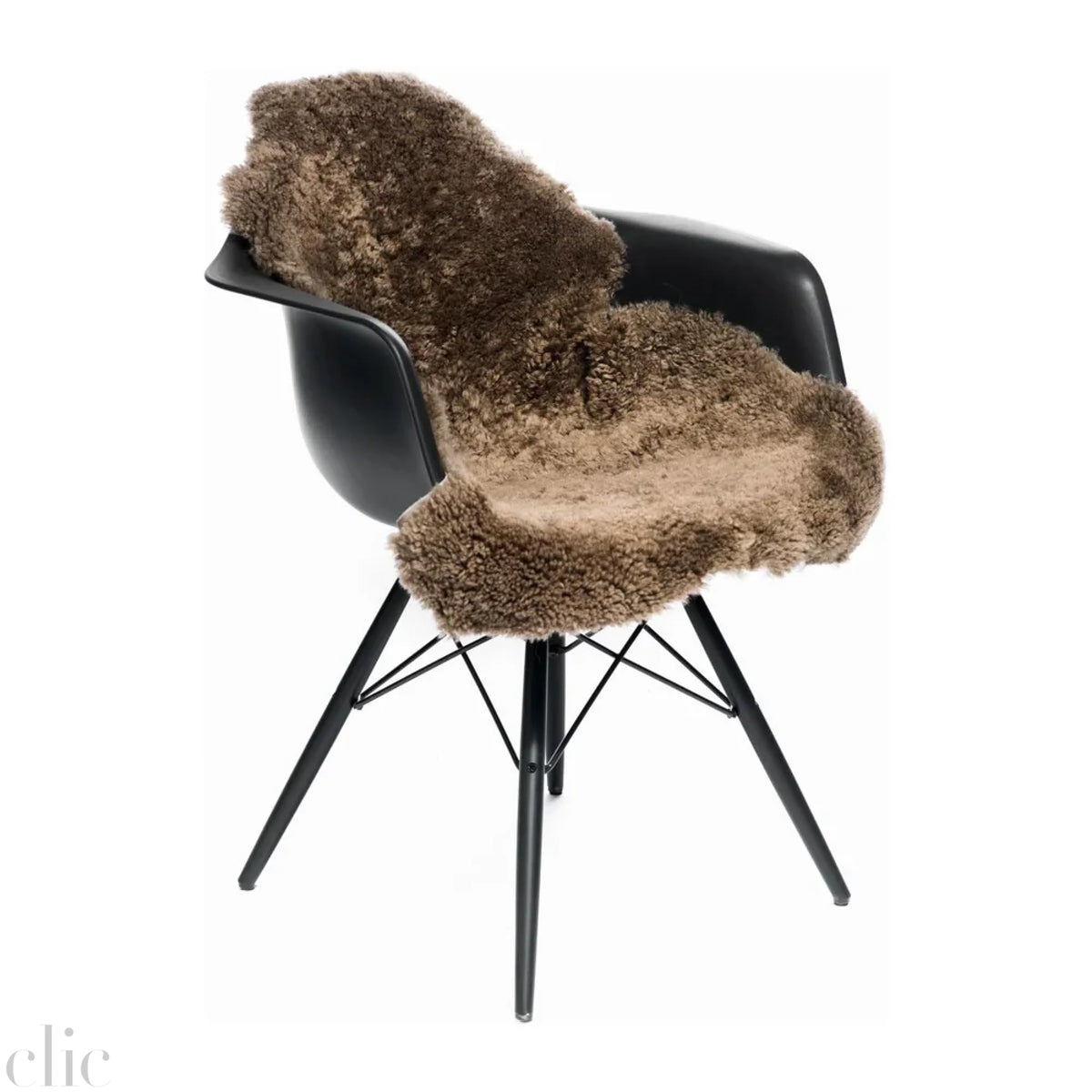 Short Curly Sheepskin Rug in Taupe