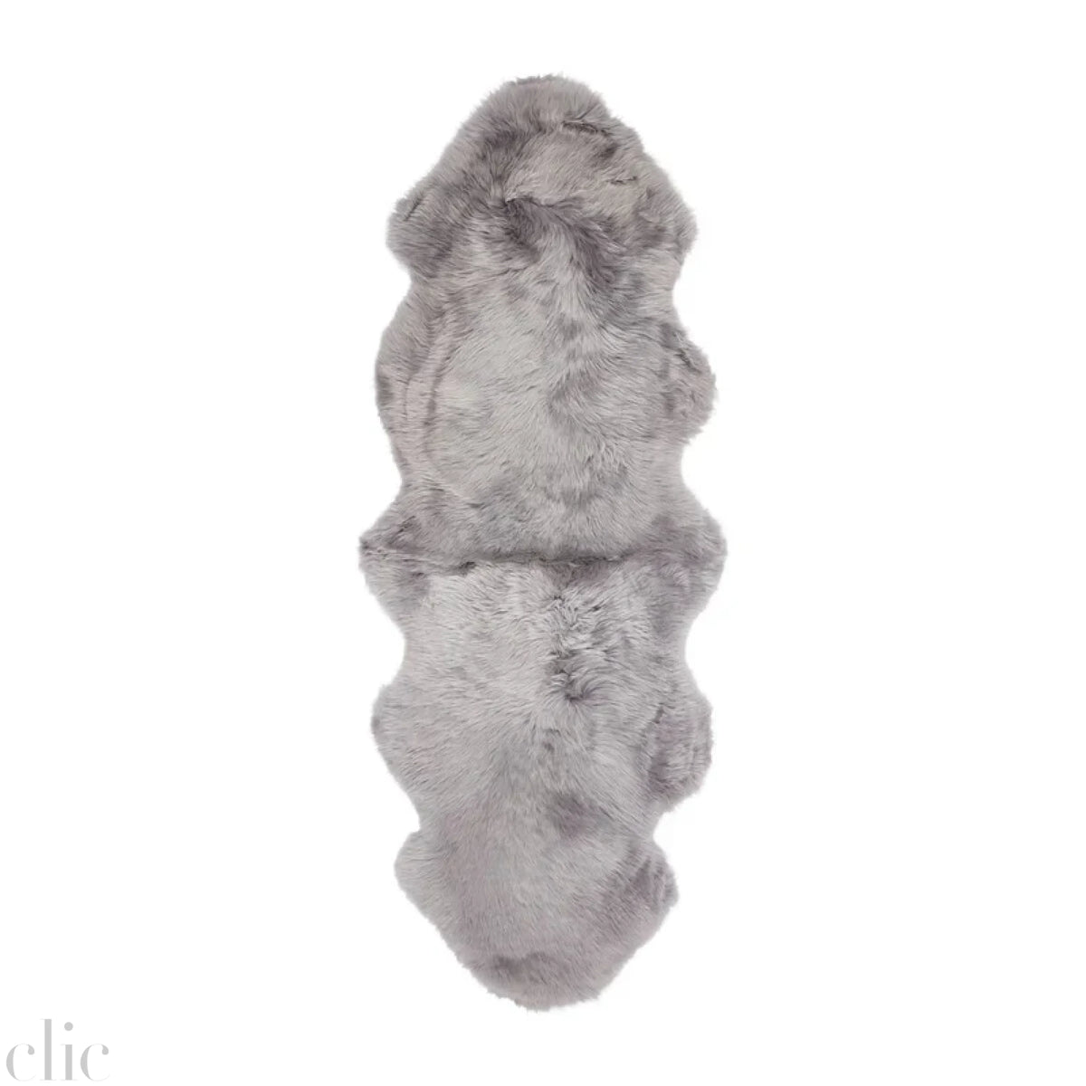 Long Wool Sheepskin Rug in Light Grey