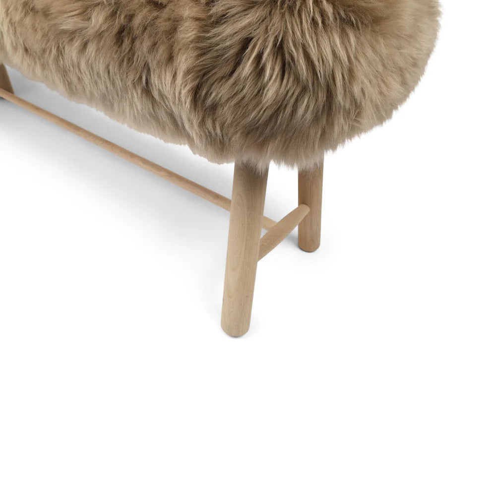 Long Wool Sheepskin Bench in Taupe, from Natures Collection