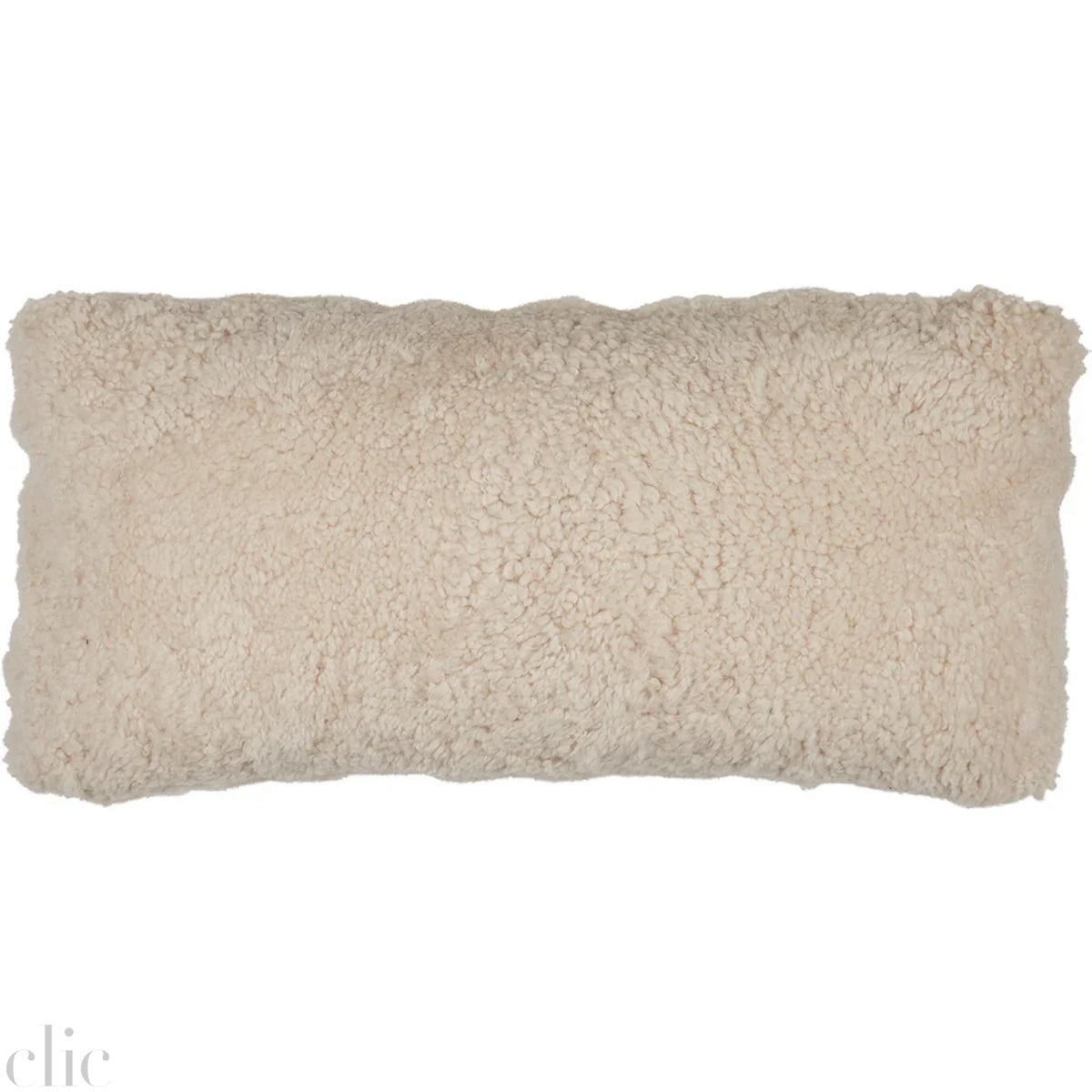 Curly Sheepskin Cushion in Pearl