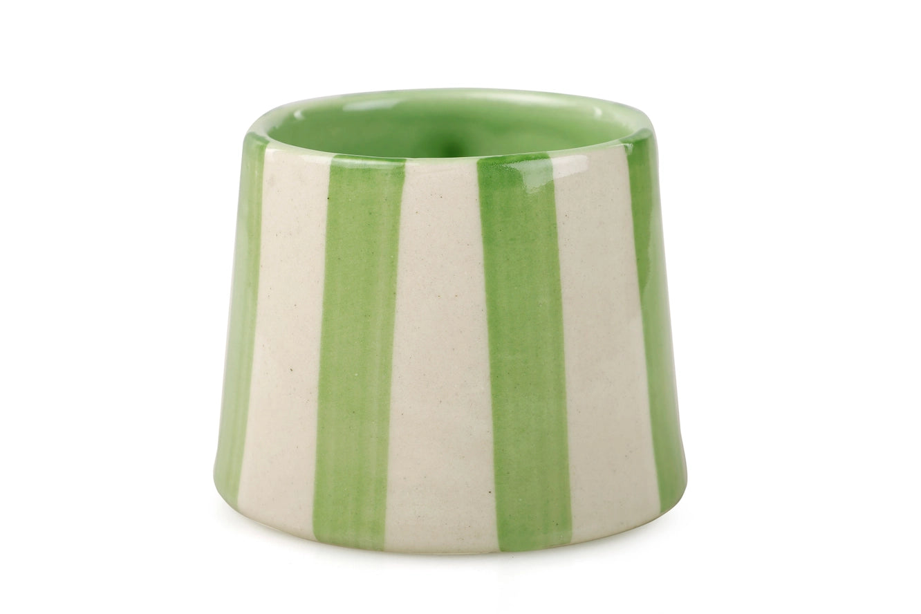 Ceramic Stripe Coffee Mug in Green, from Casa Amarosa