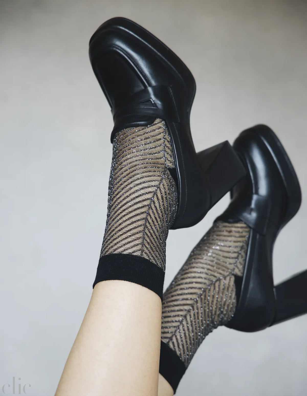 Sapin Argentee Socks in Silver, from Atelier St Eustache