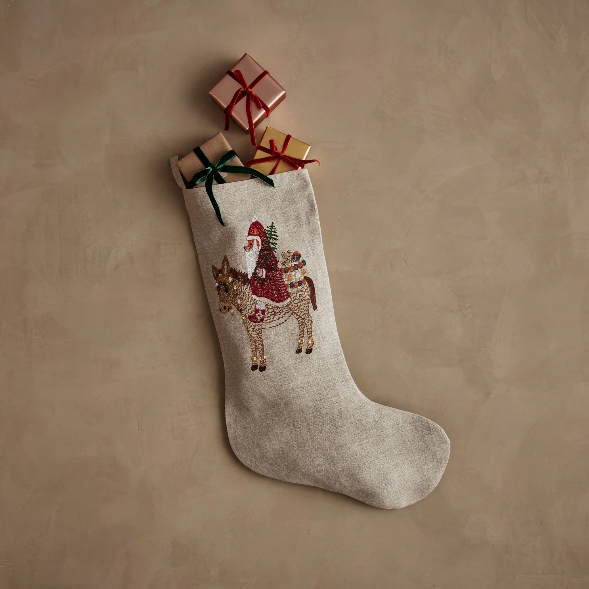 Large Santa on Donkey Stocking, from Coral & Tusk