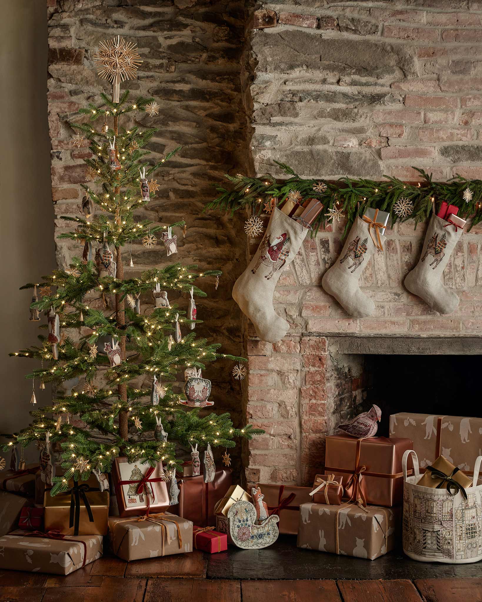 Large Santa on Donkey Stocking, from Coral & Tusk