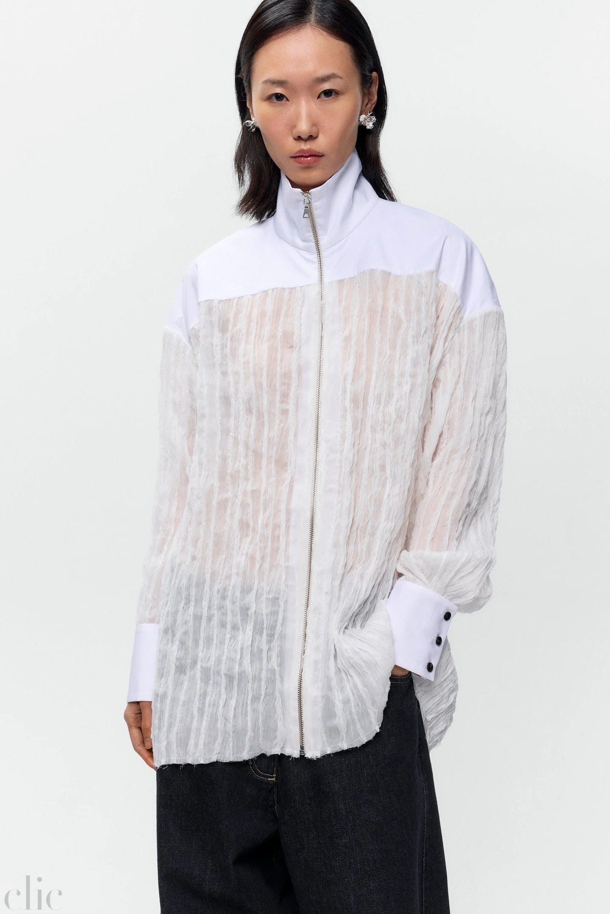 Crinkled Shirt in White, from Cordera