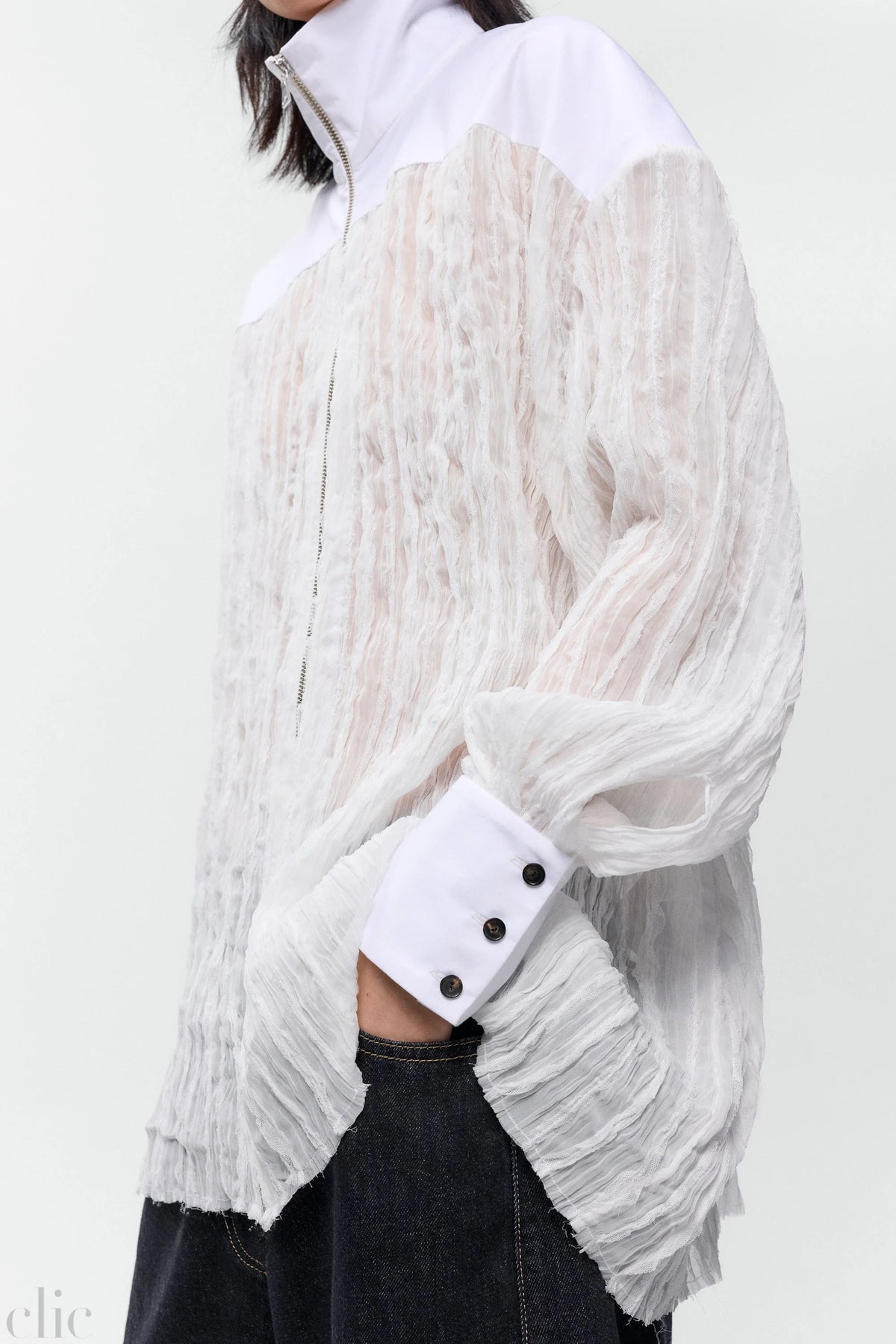 Crinkled Shirt in White, from Cordera