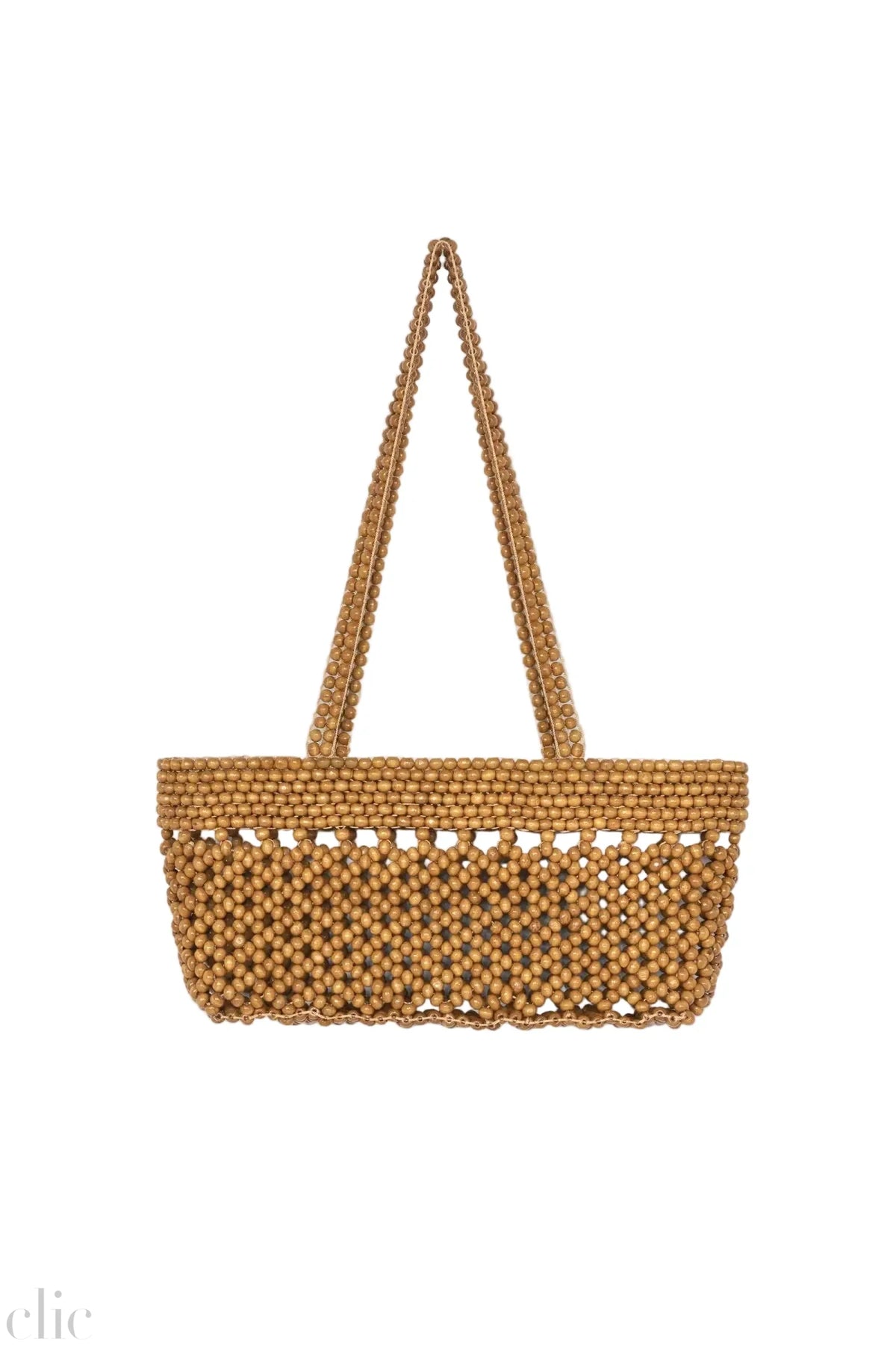 Wooden Beads Mini Bag in Ochre, from Cordera