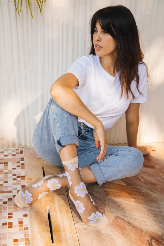 Murano Socks in Creme, from Atelier St Eustache