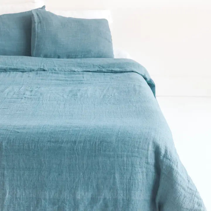Linen Duvet Cover Set in Denim Blue, from Creative Women