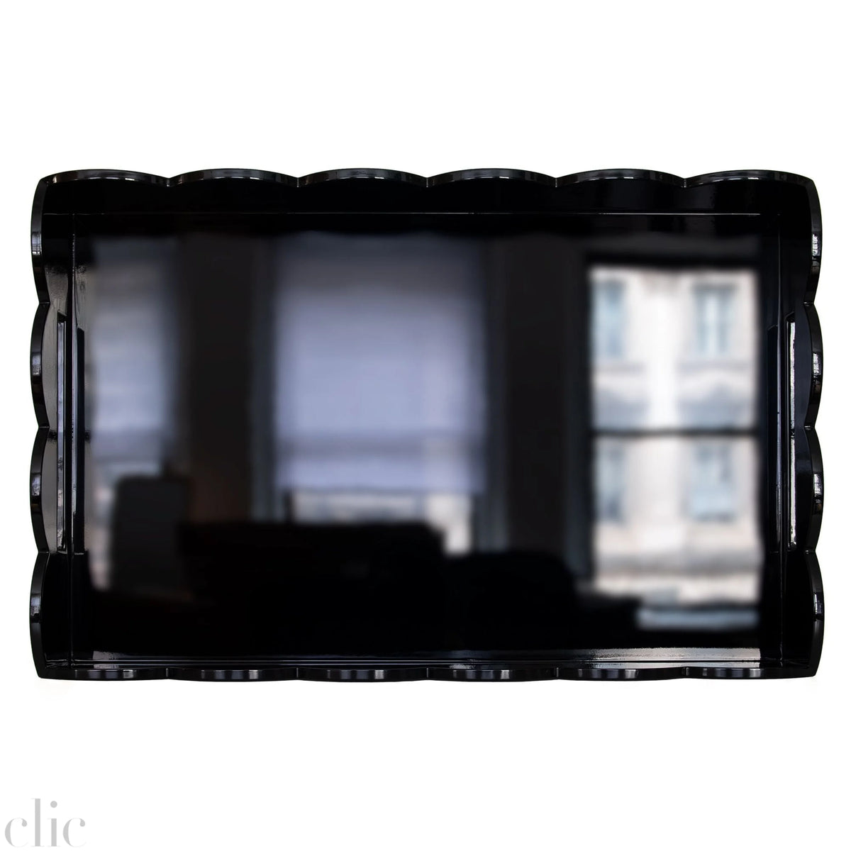 Rectangular Scallop Tray in Black