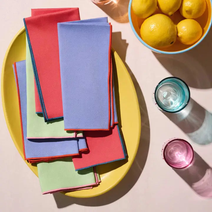 Set of 6 Napkins in Party Wave, from Atelier Saucier