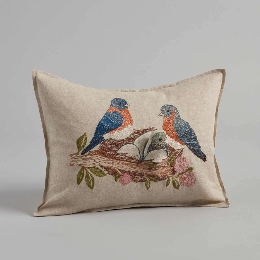Bluebird Nest Pocket Pillow, from Coral & Tusk