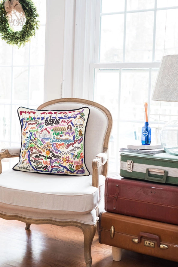 France Hand-Embroidered Pillow