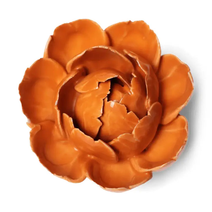 Peony Ceramic Flower in Orange, from Chive