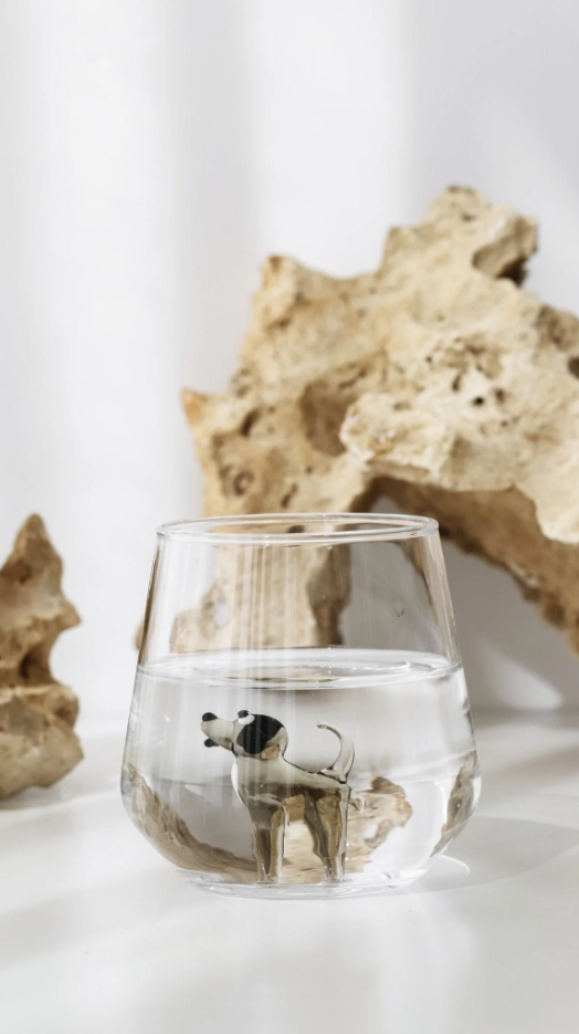 Dog Drinking Glass, from Minizoo
