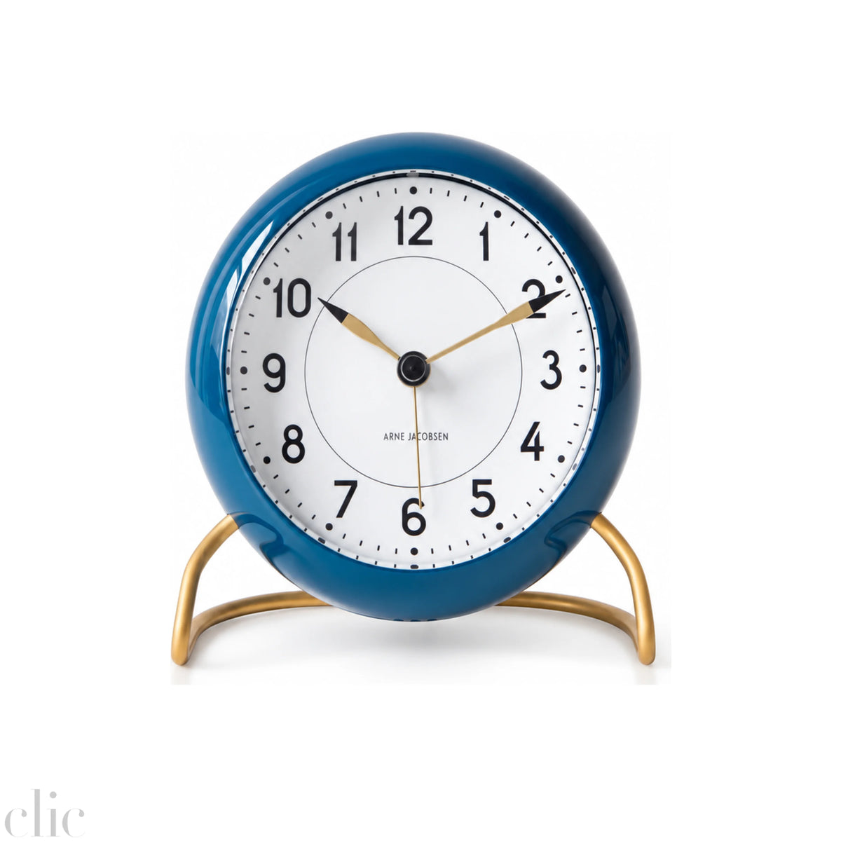 Station Alarm Clock in Petrol Blue, from Arne Jacobsen