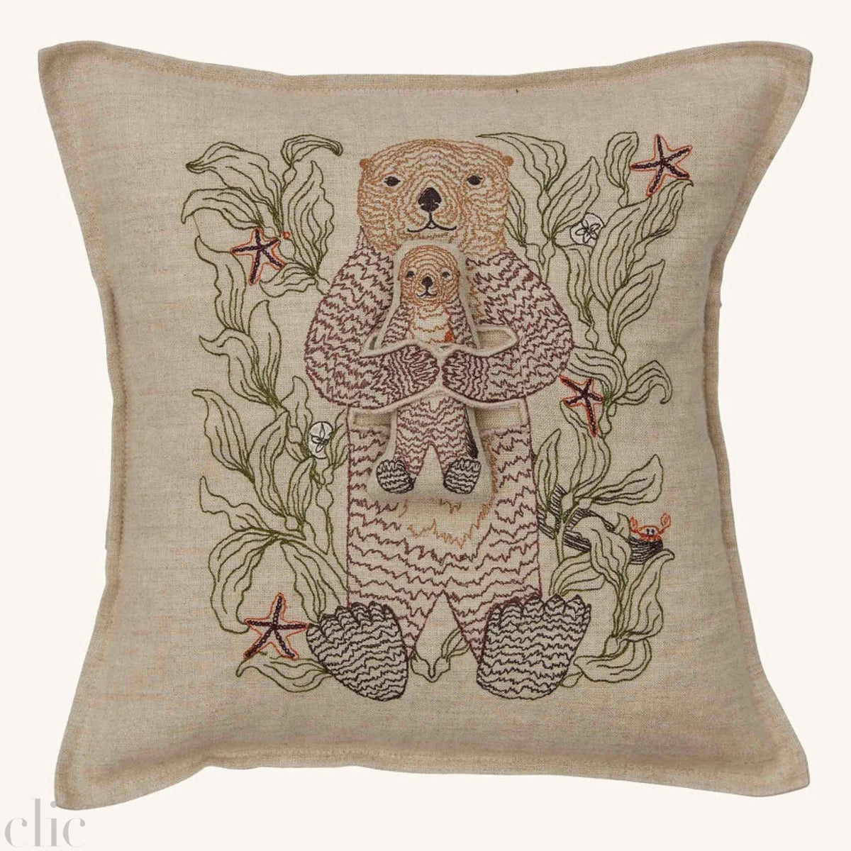 Otter Mama Pock Pillow, from Coral & Tusk