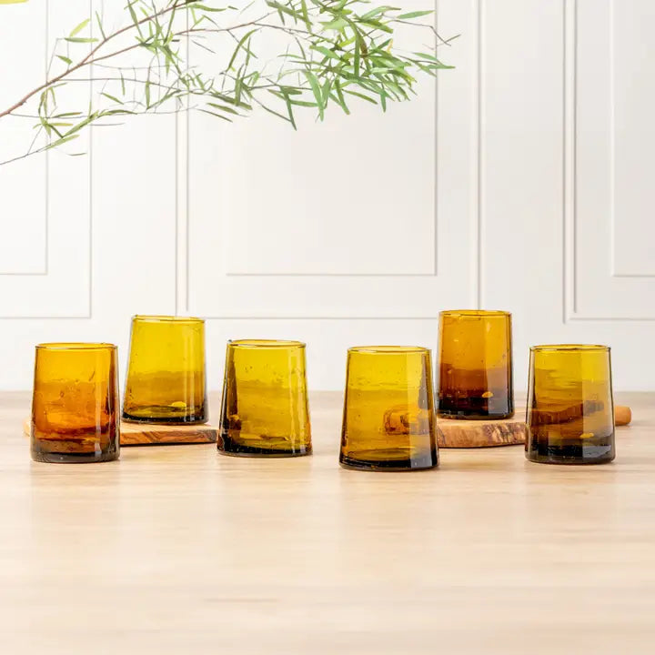 Moroccan Cone Glassware in Amber, from Verve Culture