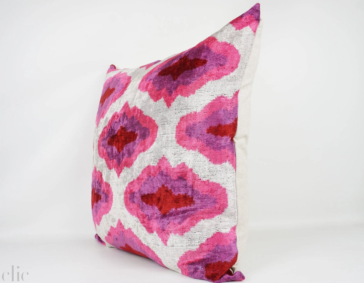 Hollywood Ikat Silk & Velvet Pillow
