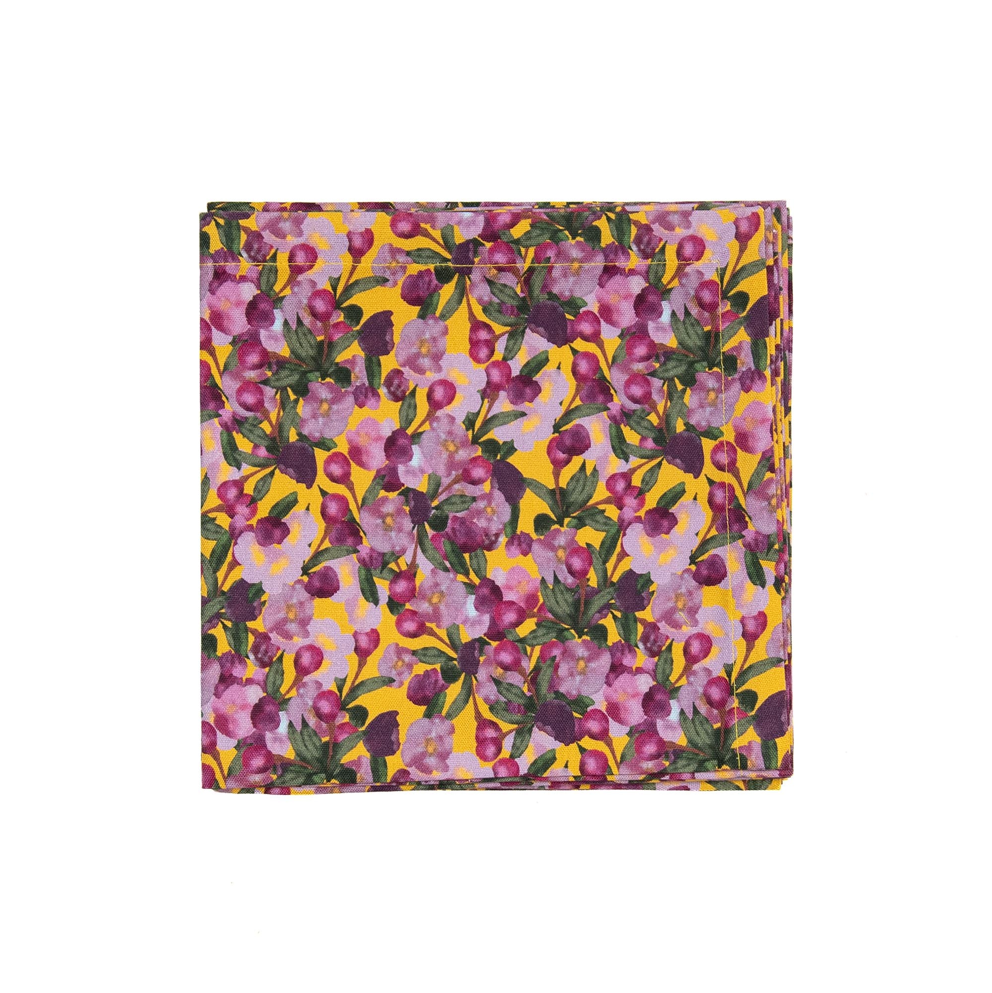 Set of Six Napkins in Romace is Dead Yellow, from Sophie Williamson Design