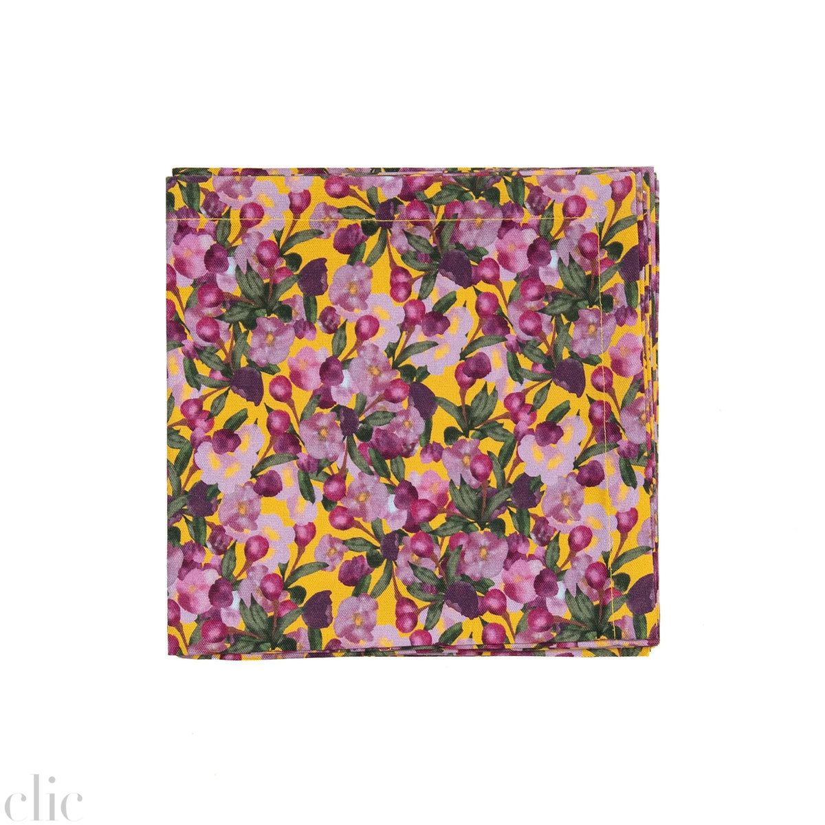 Set of Six Napkins in Romace is Dead Yellow, from Sophie Williamson Design