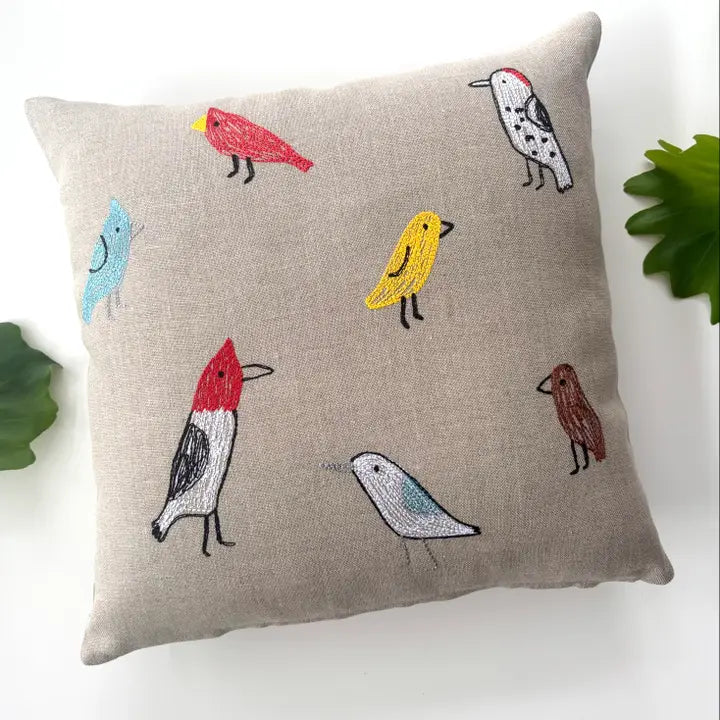Backyard Birds Pillow, from K Studio