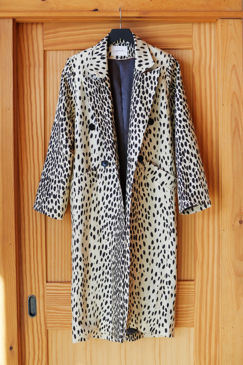 Bowery Coat in Leopard Linen, from Emerson Fry