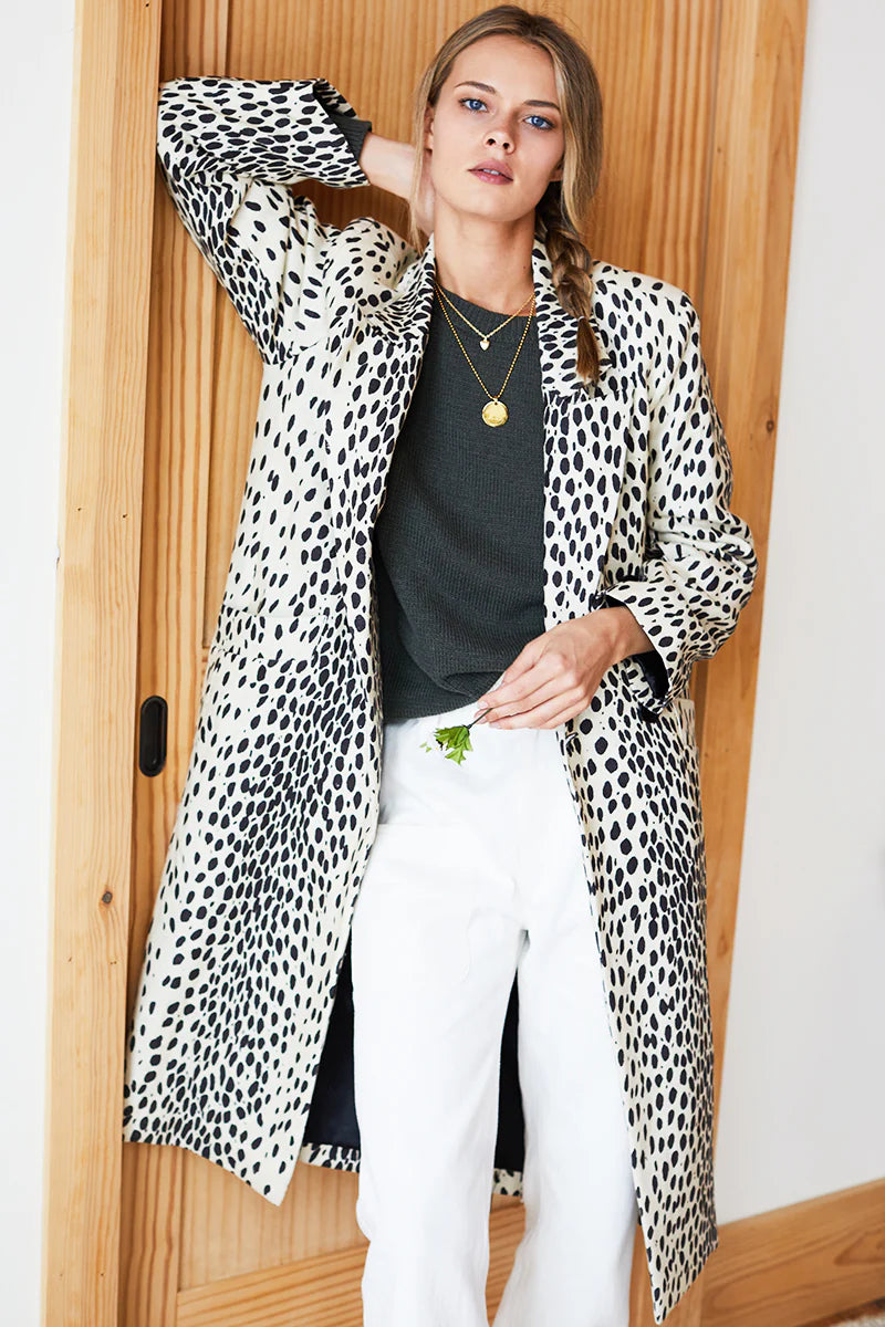 Bowery Coat in Leopard Linen, from Emerson Fry