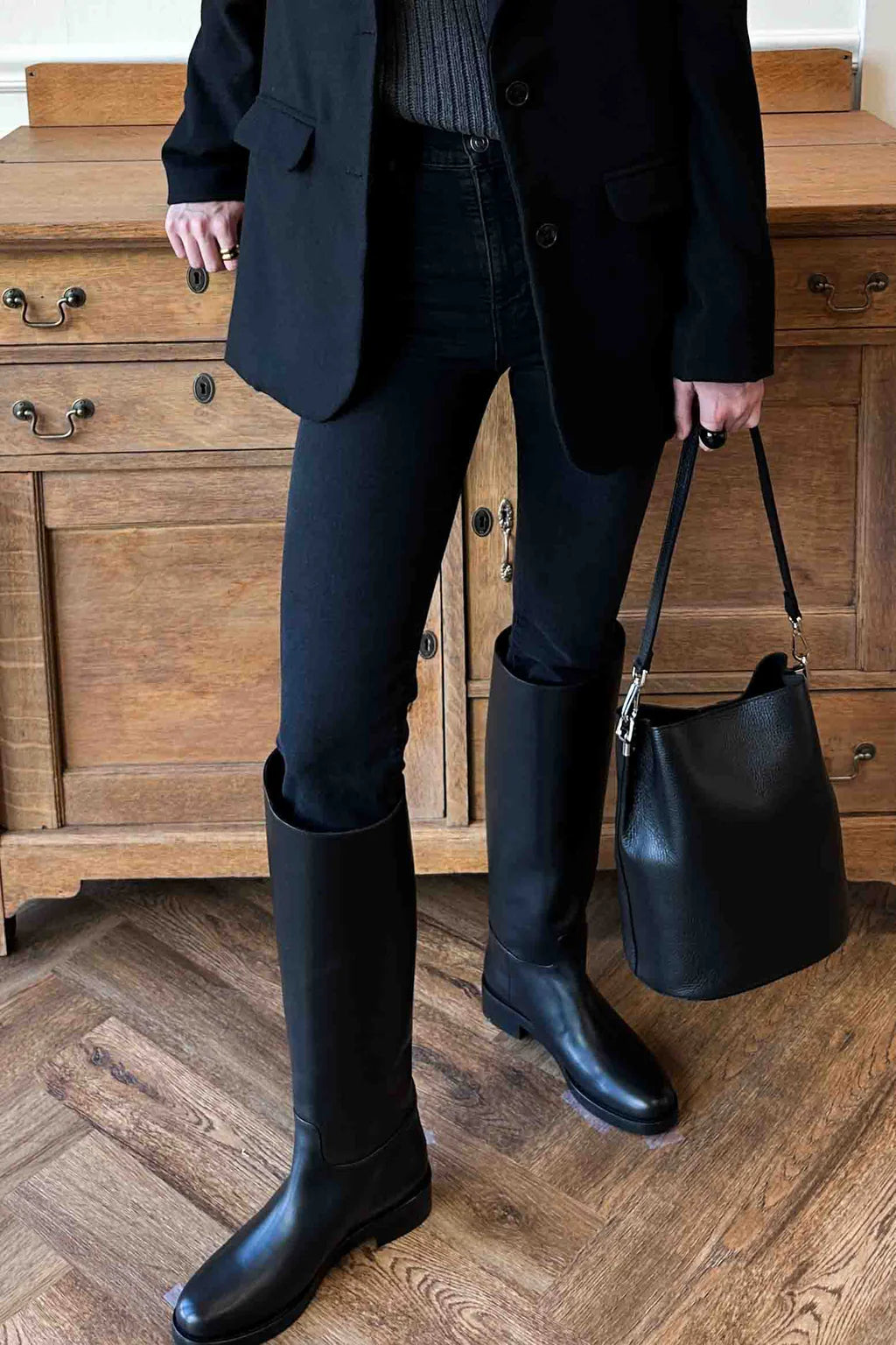 Atelier Equestrian Boot in Black, from Emerson Fry