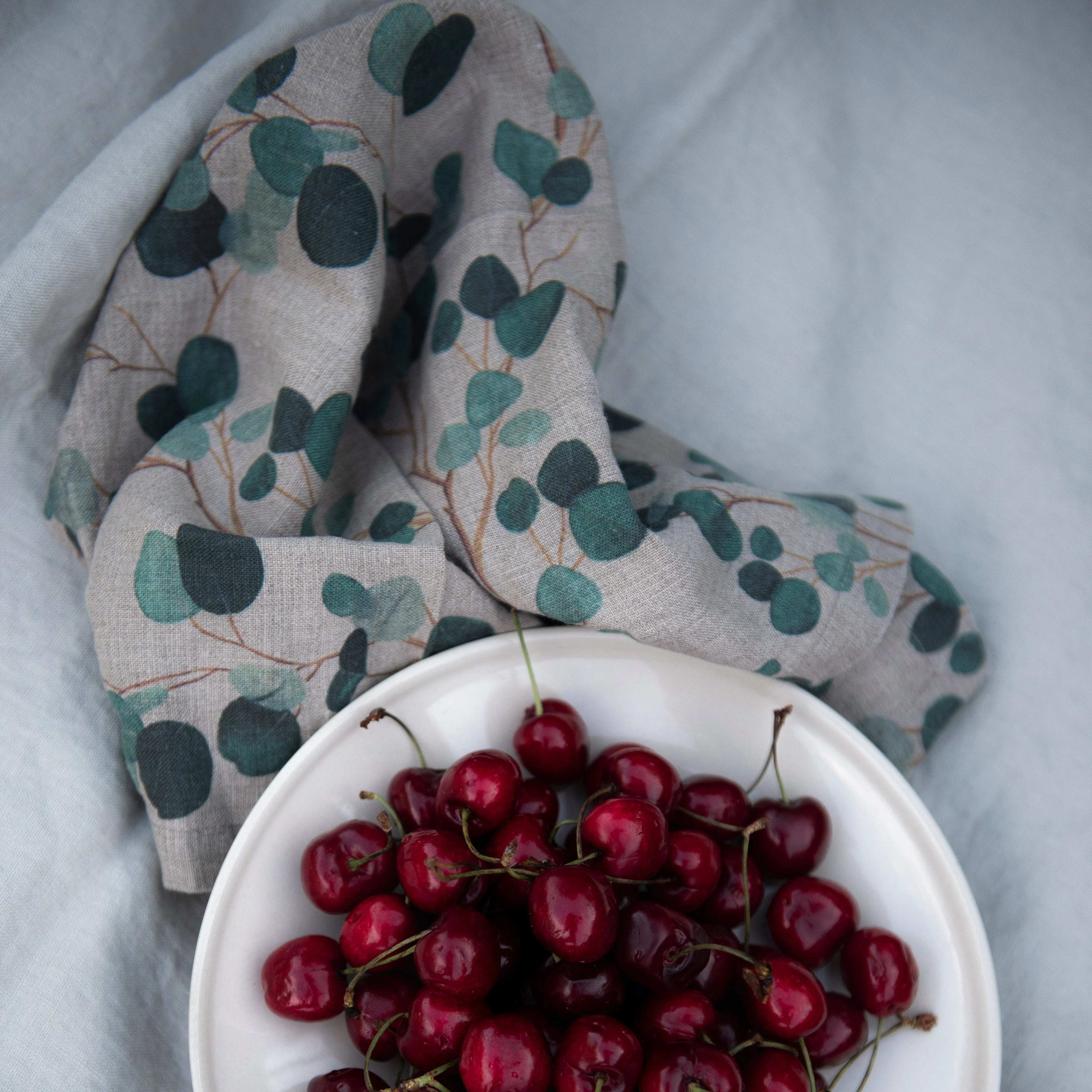 Eucalyptus Napkins Set of 2 in Natural Linen, from Linen Tales