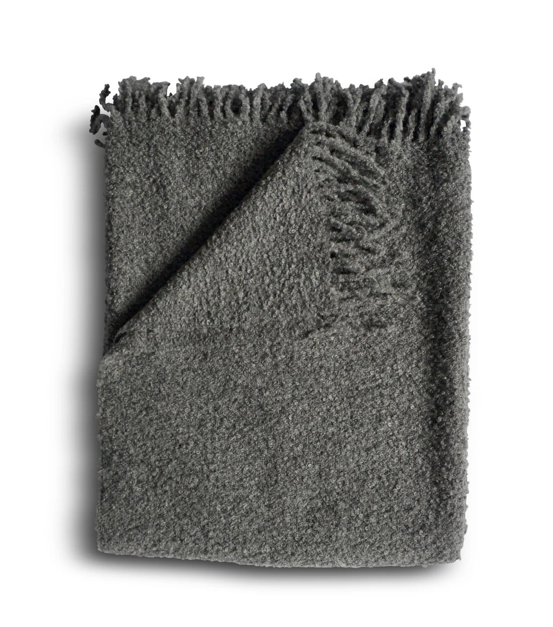 Boucle Alpaca Throw in Graphite, from Evangeline