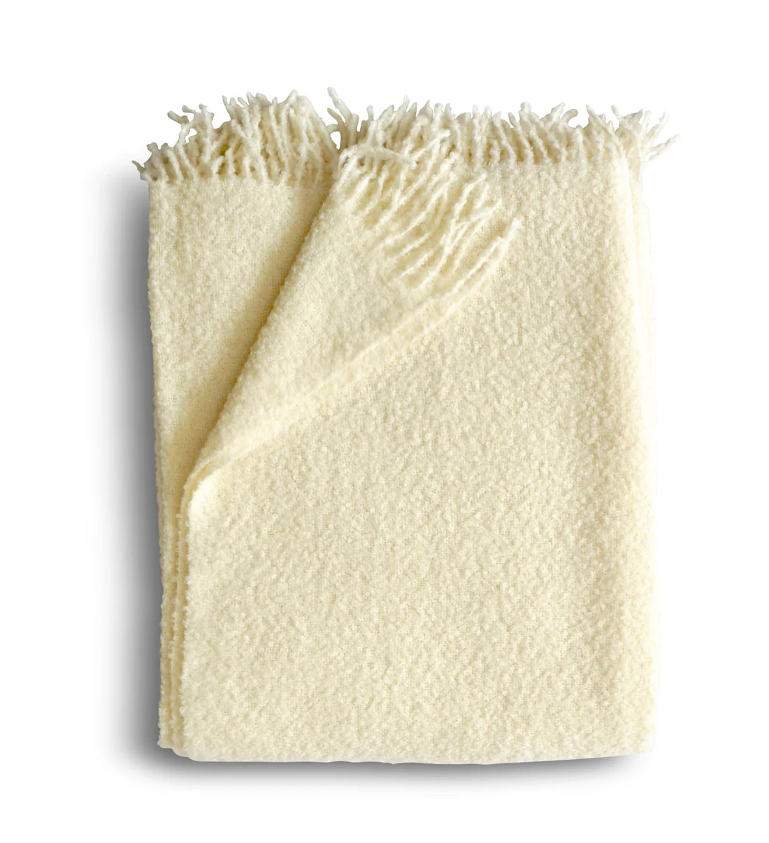 Boucle Alpaca Throw in Pearl, from Evangeline