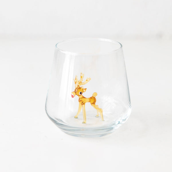 Christmas Reindeer Drinking Glass, from Minizoo
