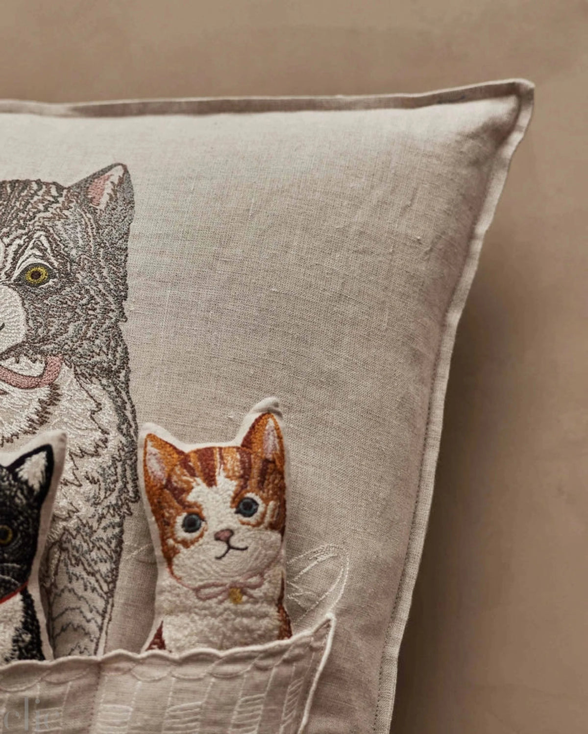 Baskets of Kitten Pock Pillow, from Coral & Tusk